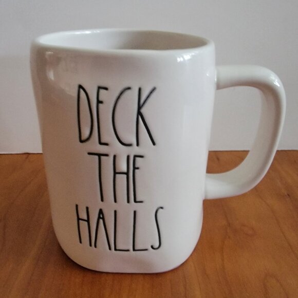 Three (3) Rae Dunn Ceramic Deck the Halls/Christmas Tree Mugs - Picture 4 of 10